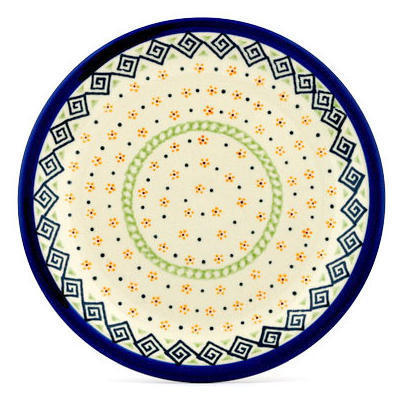 Polish Pottery Plate 11&quot; Greek Daisies