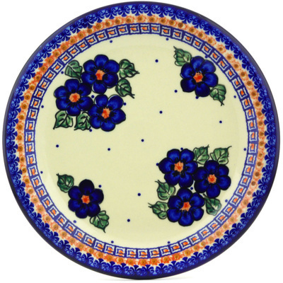 Polish Pottery Plate 11&quot; Greek Poppies