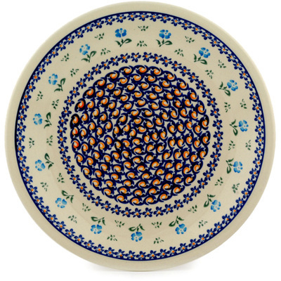 Polish Pottery Plate 11&quot; Hawaiian Daisy