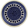 Polish Pottery Plate 11&quot; Heart Swirls