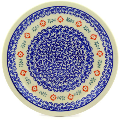 Polish Pottery Plate 11&quot; Holiday Flowers