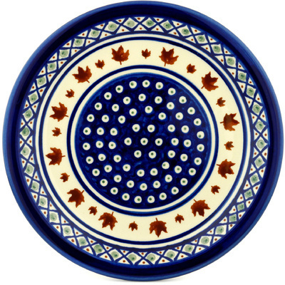 Polish Pottery Plate 11&quot; Maple Leaves