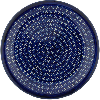 Polish Pottery Plate 11&quot; Midnight Daisies