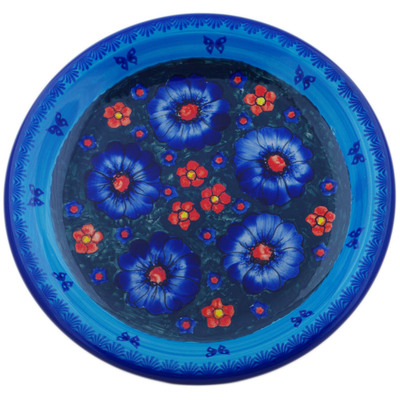 Polish Pottery Plate 11&quot; Midnight Garden UNIKAT