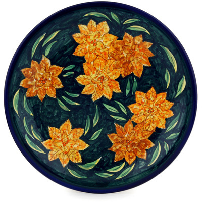 Polish Pottery Plate 11&quot; Midnight Splendor UNIKAT