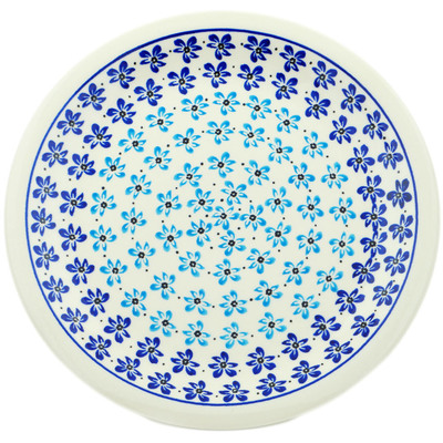 Polish Pottery Plate 11&quot; Ombre Blue