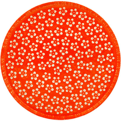 Polish Pottery Plate 11&quot; Orange Sherbert UNIKAT