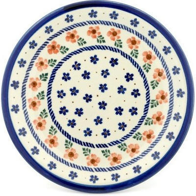 Polish Pottery Plate 11&quot; Peachy Keen