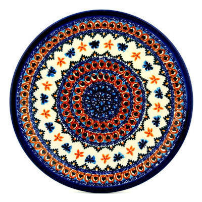 Polish Pottery Plate 11&quot; Quilting Bee UNIKAT