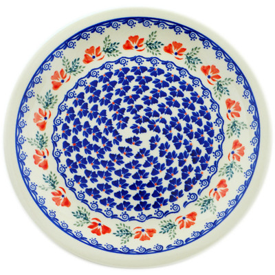 Polish Pottery Plate 11&quot; Rain Of Field Poppies