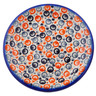 Polish Pottery Plate 11&quot; Red Peacock Eye