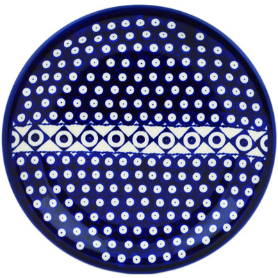 Polish Pottery Plate 11&quot; Retro Peacock