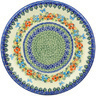 Polish Pottery Plate 11&quot; Ring Of Flowers UNIKAT