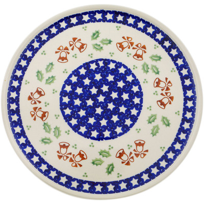 Polish Pottery Plate 11&quot; Sleigh Bells