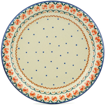 Polish Pottery Plate 11&quot; Soft Pink