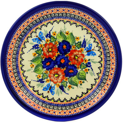 Polish Pottery Plate 11&quot; Spring Splendor UNIKAT