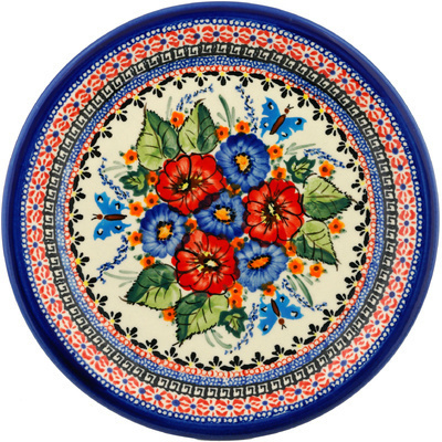 Polish Pottery Plate 11&quot; Spring Splendor UNIKAT