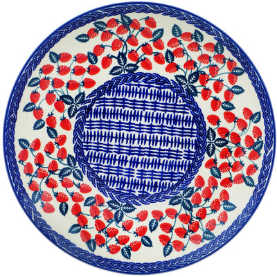 Polish Pottery Plate 11&quot; Strawberry Ivy UNIKAT