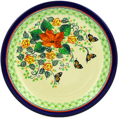 Polish Pottery Plate 11&quot; Summer Splendor UNIKAT