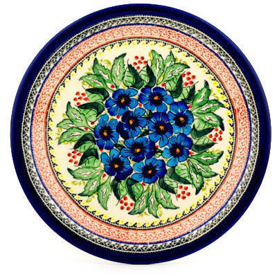 Polish Pottery Plate 11&quot; Summer Splendor UNIKAT