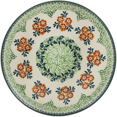 Polish Pottery Plate 11&quot; Three Lillies UNIKAT