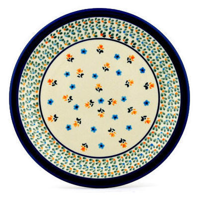 Polish Pottery Plate 11&quot; Tulips And Daisies