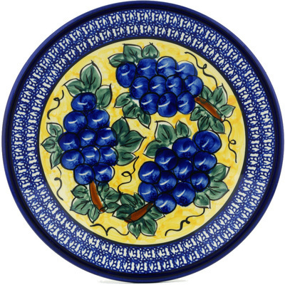 Polish Pottery Plate 11&quot; Tuscan Grapes
