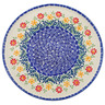 Polish Pottery Plate 11&quot; Wave Of Flowers