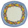 Polish Pottery Plate 12&quot; Autumn Falling Leaves UNIKAT