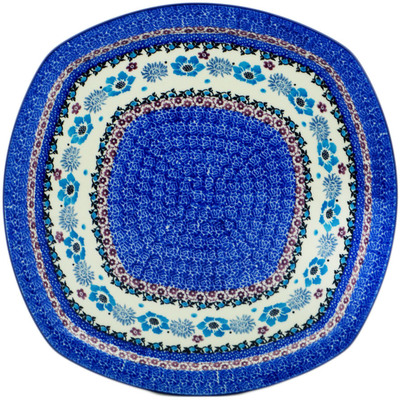 Polish Pottery Plate 12&quot; Blooming Blues