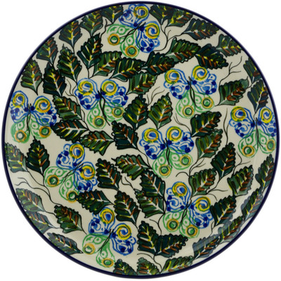 Polish Pottery Plate 12&quot; Butterleaf UNIKAT