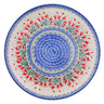 Polish Pottery Plate 12&quot; Crimson Bells