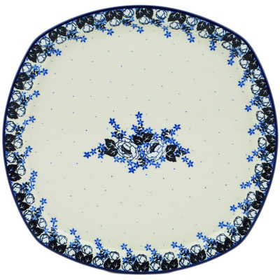 Polish Pottery Plate 12&quot; Flowers At Dusk