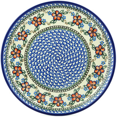 Polish Pottery Plate 12&quot; Lancaster Rose