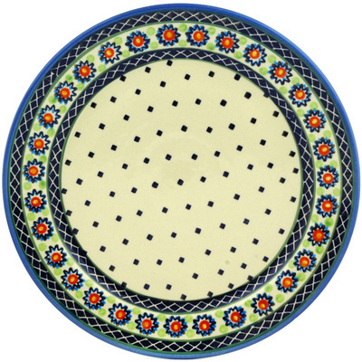 Polish Pottery Plate 12&quot; Sunburt Circle