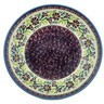 Polish Pottery Plate 12&quot; Sweet Purple Floral