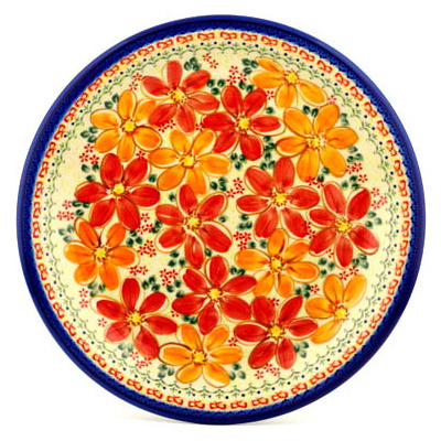 Polish Pottery Plate 12&quot; UNIKAT