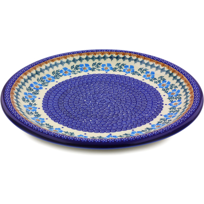 Polish Pottery Plate 13&quot; Blue Cornflower