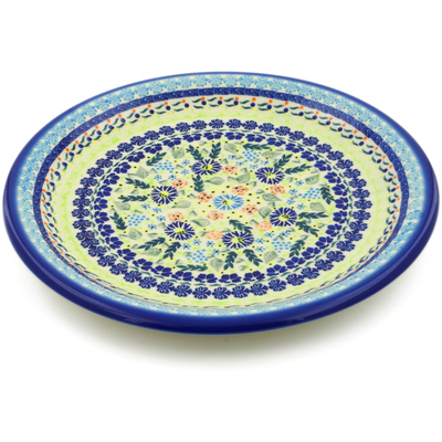 Polish Pottery Plate 13&quot; Flor-de-lis UNIKAT
