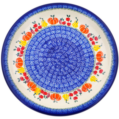 Polish Pottery Plate 13&quot; Fresh Vegetable Garden