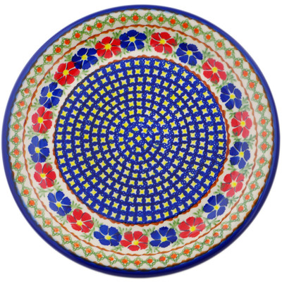 Polish Pottery Plate 13&quot; Paradise Poppy