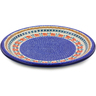 Polish Pottery Plate 13&quot; Red Cornflower