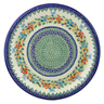 Polish Pottery Plate 13&quot; Ring Of Flowers UNIKAT
