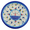 Polish Pottery Plate 13&quot; Sea Sights UNIKAT