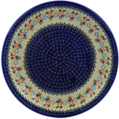 Polish Pottery Plate 13&quot; Spring Flower Ring