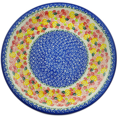 Polish Pottery Plate 13&quot; Starburst Blooms
