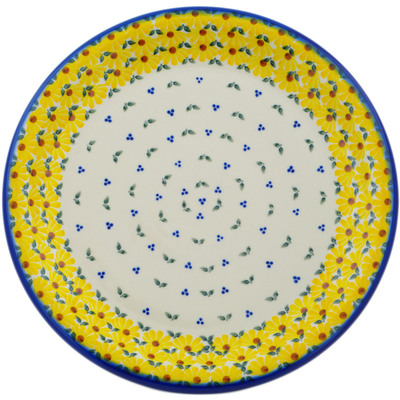 Polish Pottery Plate 13&quot; Sunset Bloom Fiesta