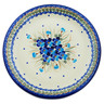 Polish Pottery Plate 14&quot; Blue Pansy