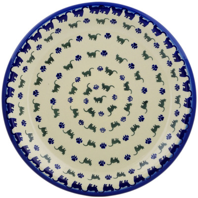 Polish Pottery Plate 14&quot; Boo Boo Kitty Paws