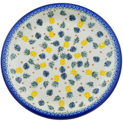 Polish Pottery Plate 14&quot; Pineapple Parade